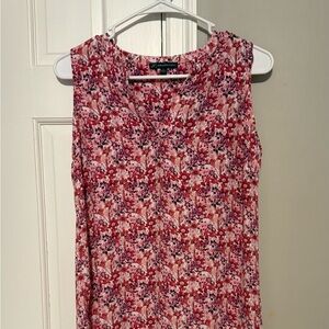 Adrianna Papell Pink and Red Sleeveless Blouse
